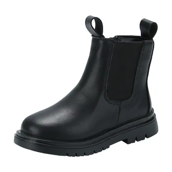 

Autumn Winter 2020 New Children Leather Boots For Girls Fashion Martin Waterproof Boots Big Kids Shoes 3 4 5 6 7 8 9 10 11 12