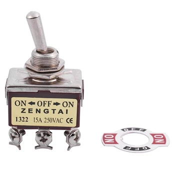

On/Off/On 3 Position DPDT 6 Screw Terminals Toggle Switch AC 250V 15A
