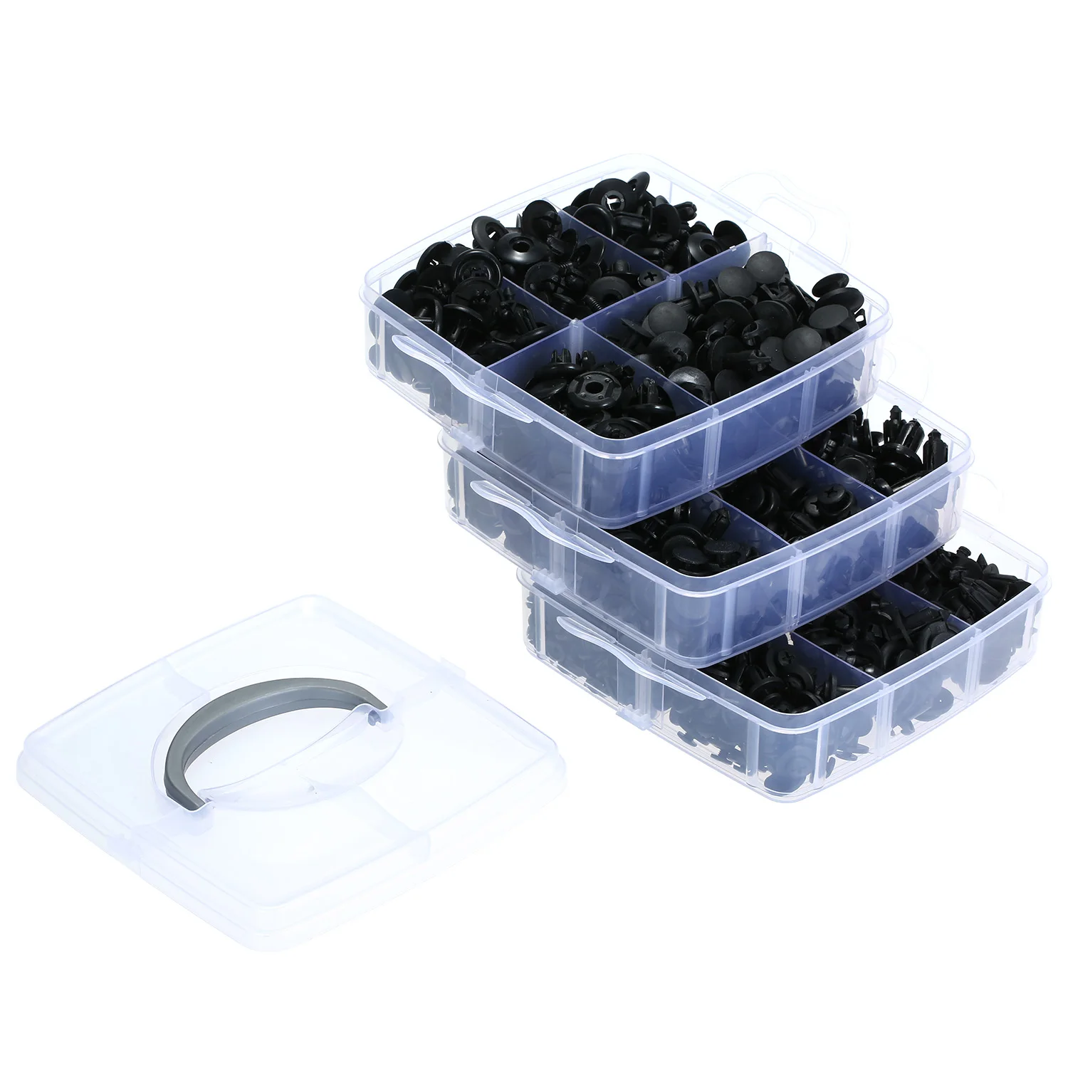 655Pcs Car Push Retainer Clips& Plastic Fasteners Kit 17 Sizes Auto Push Pin Rivets Set