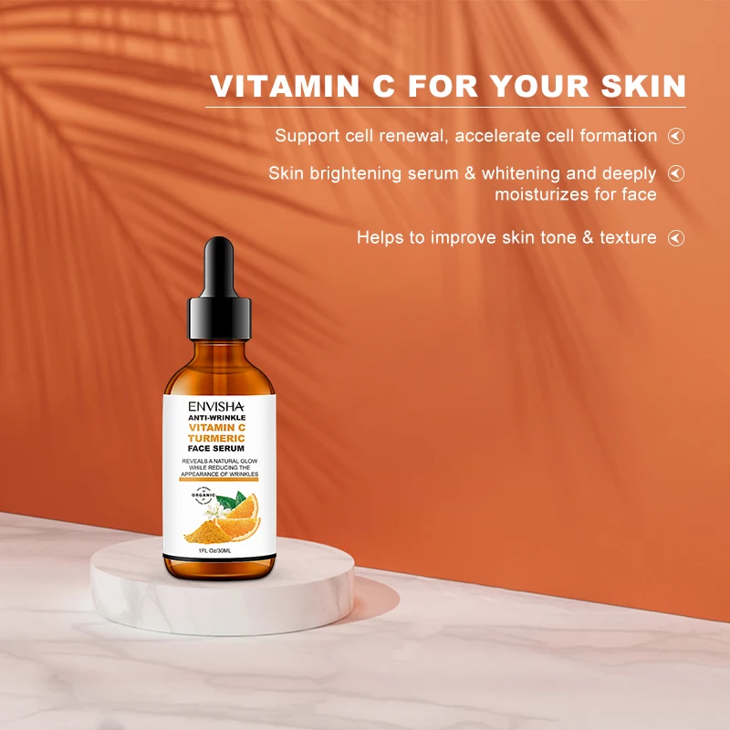 Vitamin C Turmeric Serum Facial Whitening Anti Aging Wrinkle Moisturizing Essence Face Korean Cosmetics Skin Care Shrink Pores 4