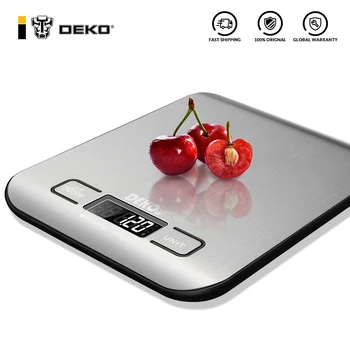 Портативные электронные цифровые кухонные весы DEKO с таймером, высокоточные бытовые весы со светодиодный ным дисплеем, измерительные инстр...