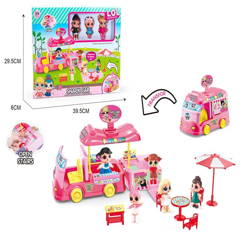 

New Anime LoL Surprise Snack Car LoL Dolls Kids Toys Set Action Figure Pvc Model Children Best Birthday Gifts