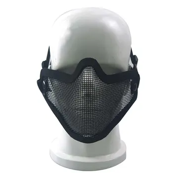 

Airsoft Field Wargame Tribal Chief Mask Half Face Metal Steel Net Mesh Hunting Tactical Protective Airsoft Mask