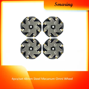 

4pcs/set 48mm Steel Mecanum Omni Wheel Set (2 Left,2 Right) Robot Competition Universal Wheel Diy Robotic Car Chassis DIY RC Toy