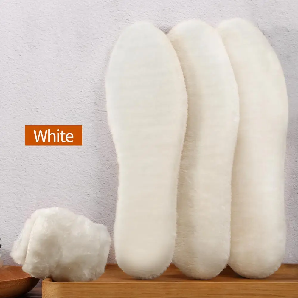 White Wool 3ANGNI; 1 пара; теплые стельки из искусственной шерсти; зимние сапоги; теплые стельки для женщин и мужчин - Цвет: White Wool