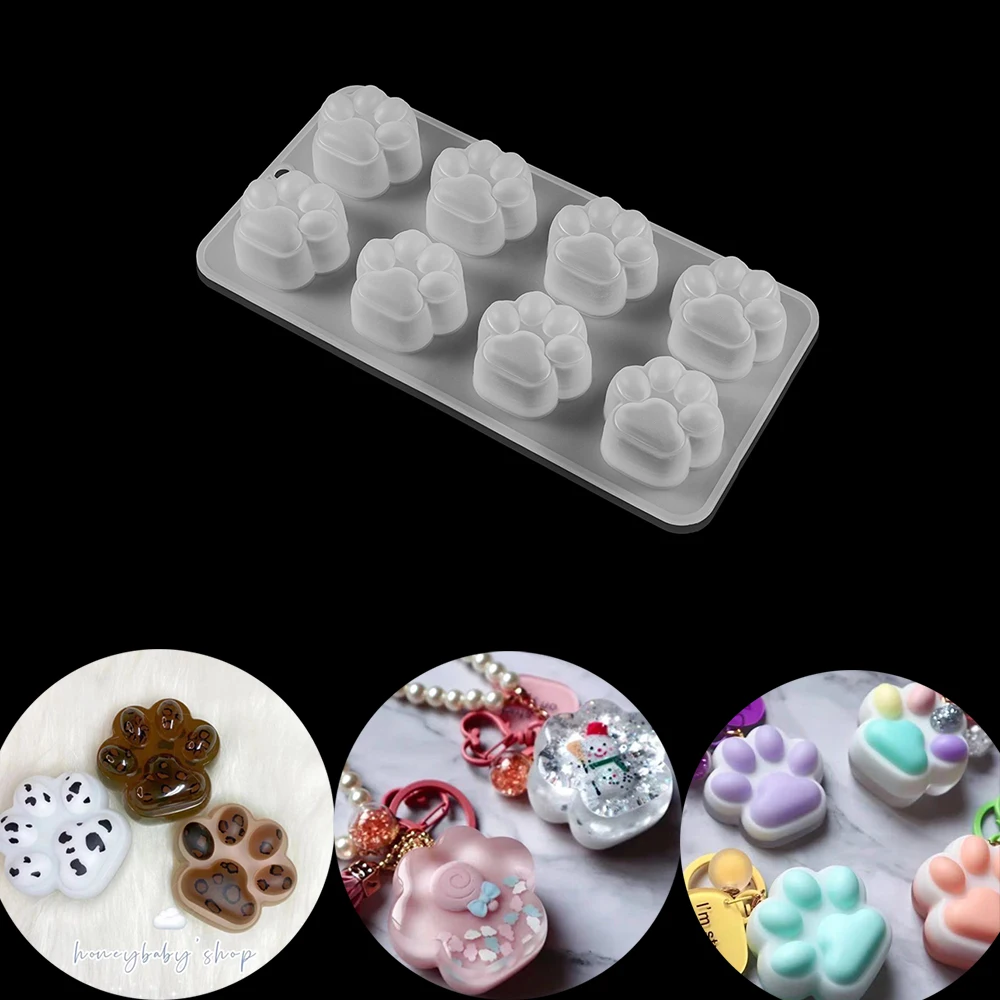 1Pcs Cat Paw Silicone Mold Dog Paw Mold Animal Clear Mold for UV Resin Cabochon DIY Resin Molds for Jewelry Making Findings Tool