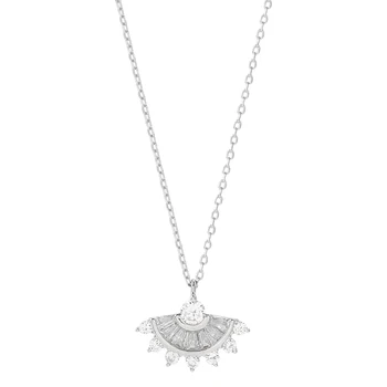 

Original S925 Sterling Silver Small Fan-Shaped Skirt Necklace Female Kpop Chain Cute Custom Generous Unique Hot Design Statement