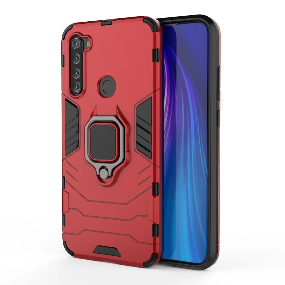 red OUDINI для Xiaomi Redmi note8t чехол задняя крышка Подставка Броня противоударный чехол для Redmi note8t чехол - Цвет: red