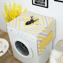 Барабанная шайба крышка скандинавский простой однодверный холодильник крышка Ткань Искусство Хлопок Лен прикроватный шкаф пылезащитный чехол толстый