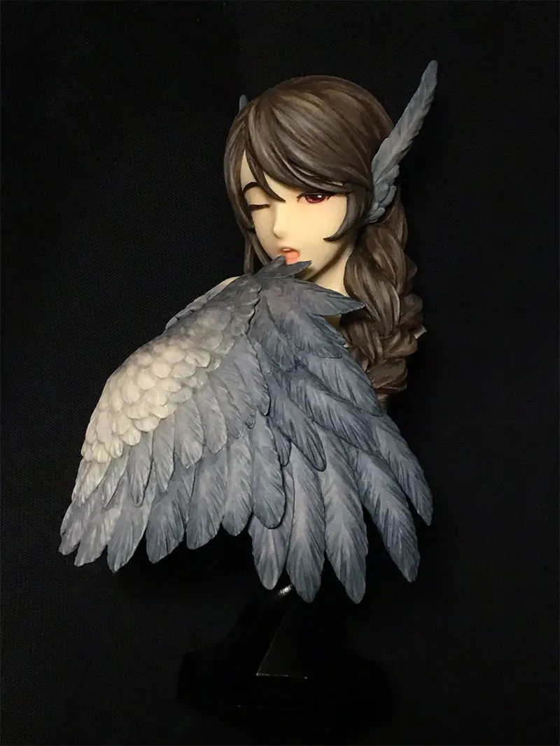 

Fantasy 1/5 Scale Sexy Bird Girl Resin Bust Miniature Static Unpainted DIY Assembling Female Figure Model Kits Collection
