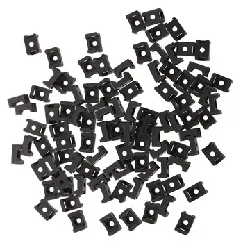

Black 9mm Cable Tie Mount Saddle Type Plastic Wire Bundle Holder 100Pcs