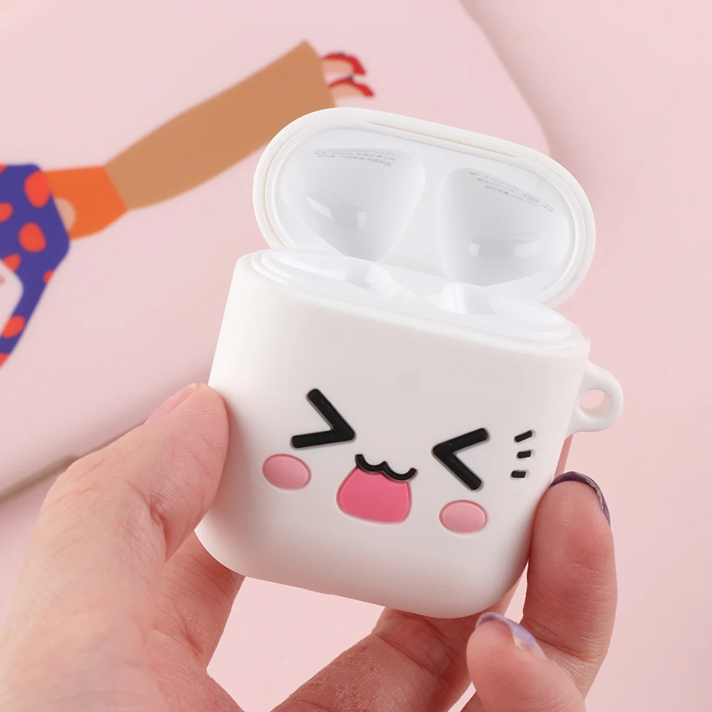 Kawaii мультяшный наушник противоударный чехол для кожи любовь Улыбка кошка из мягкого силикона чехол беспроводной защитный чехол для Apple Airpods