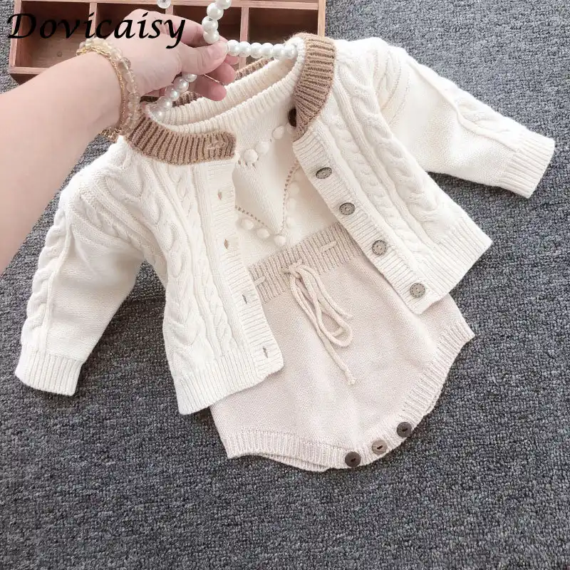 knitted romper baby girl