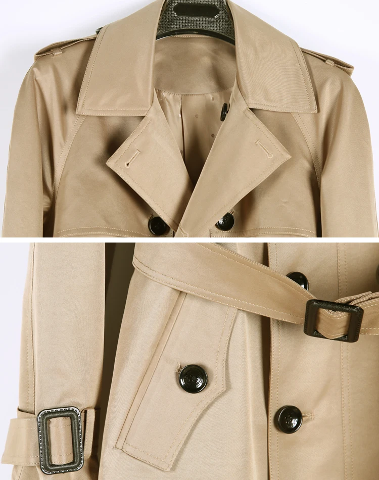 Minglu Khaki Long Style Mens Windbreaker Luxury Solid Double Breasted Mens Jackets Coats Plus Size 6xl Spring Autumn Men Trench