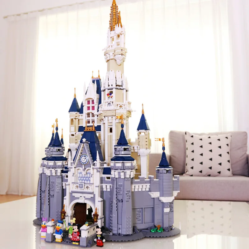 

In stock Cinderella Princess Castle Legoed 71040 Creator Building Block Magical World Film Brick Girls Toys 30010 16008
