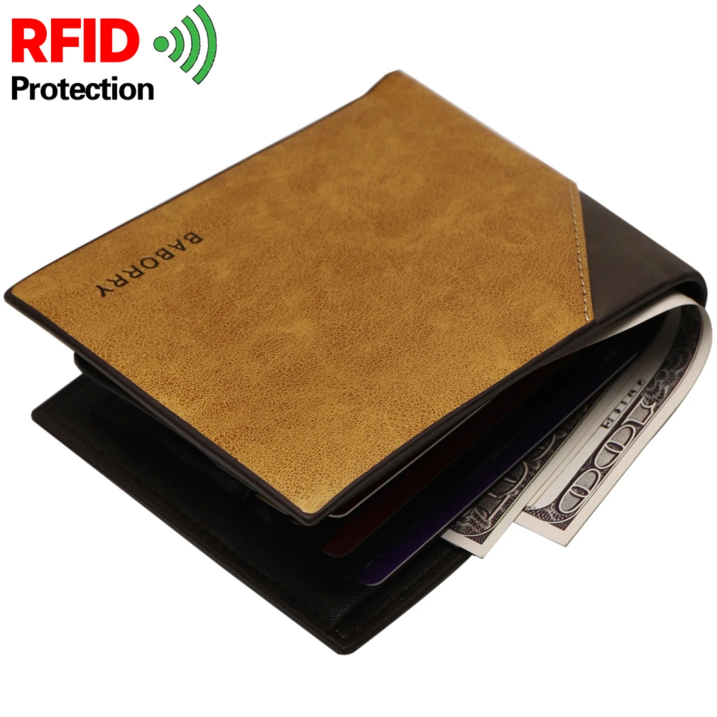 Роскошные мужские кошельки с блокировкой Rfid, мужской кошелек с отделением для монет, короткий кошелек на молнии, кошельки, дизайн, кошелек для долларов, тонкая сумка для денег