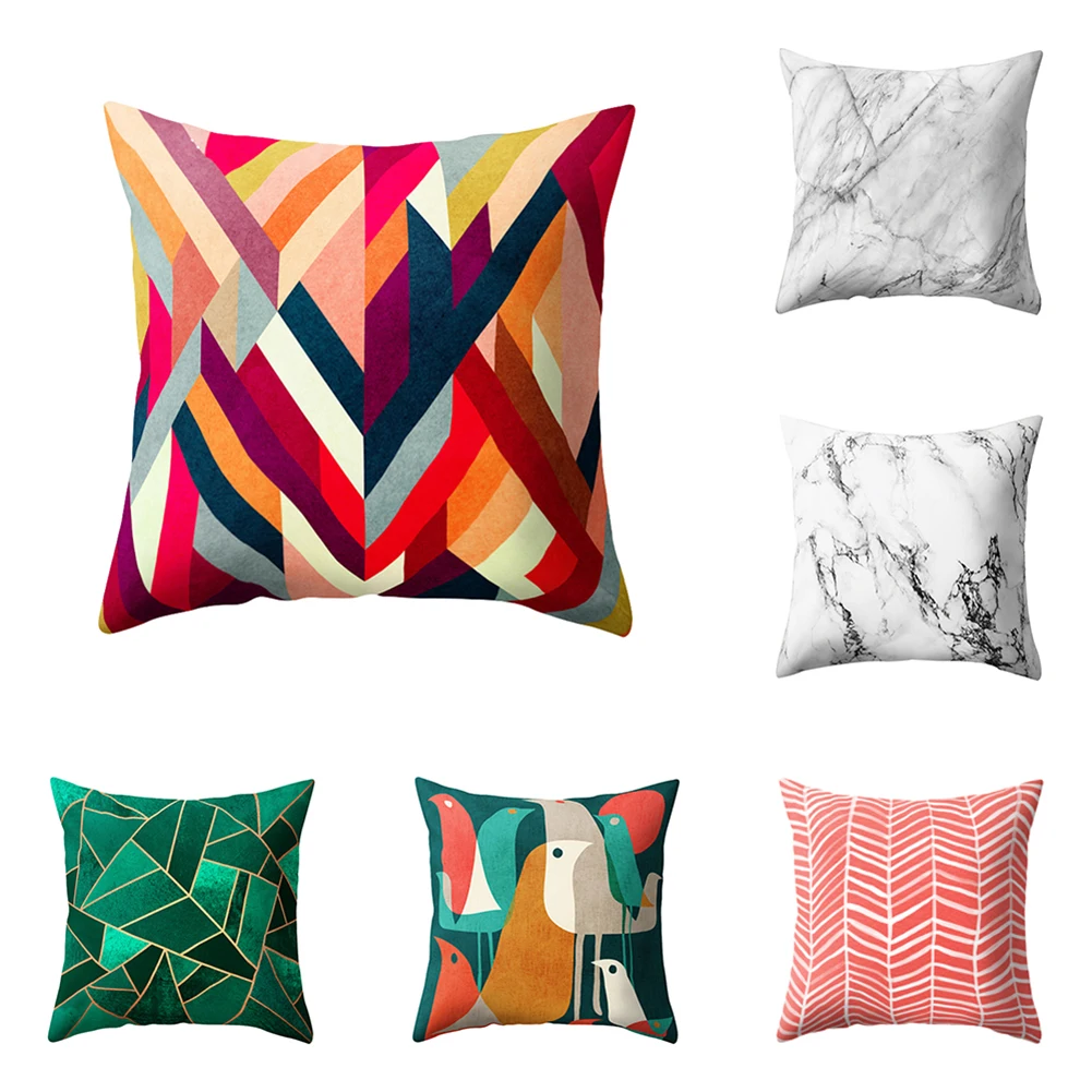 45*45cm Geometric Pattern Print Pillow Case Home Fashion Waist Soft Room Sleeping Pillowcase | Дом и сад