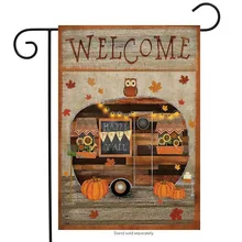 Осень Camper примитивный сад флаг осень оформление дома баннер 12x18in Газон Двор Сад Флаг Хэллоуин украшение для дома