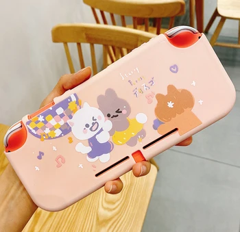 

STARRY FOREST Disco Bunny cute pink soft frame hard protective case shell for nintendo switch LITE for girls