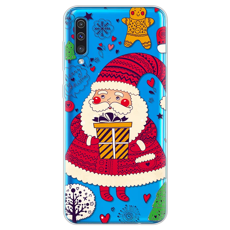 Merry Christmas Cartoon Santa Claus Deer Case For Samsung Galaxy A50 Soft Silicon Coque For Samsung A40 A60 A70 A7 A9 Cover