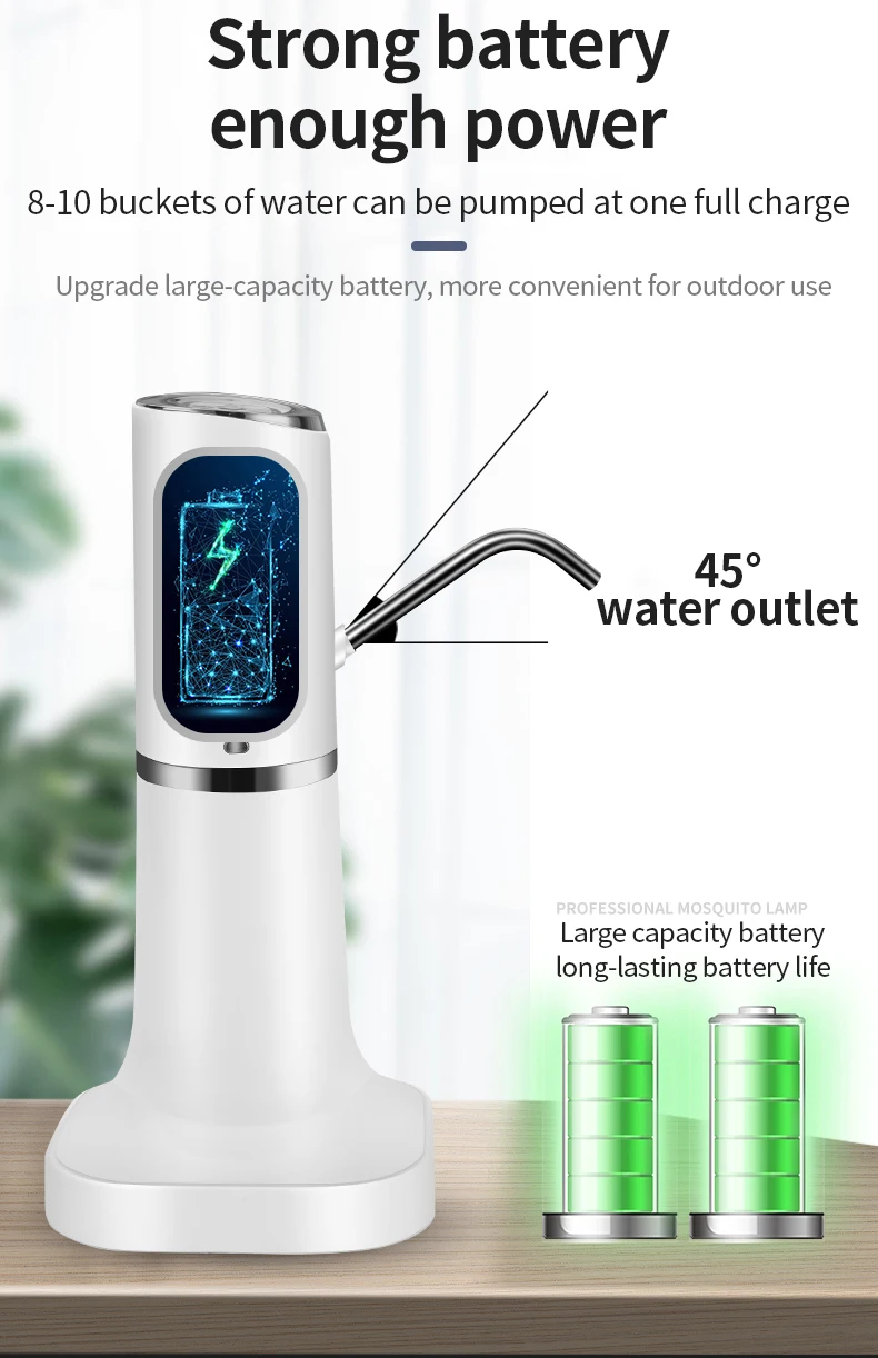 Automatic usb-charge water bottle pump dispenser for mini barreled water, portable and convenient