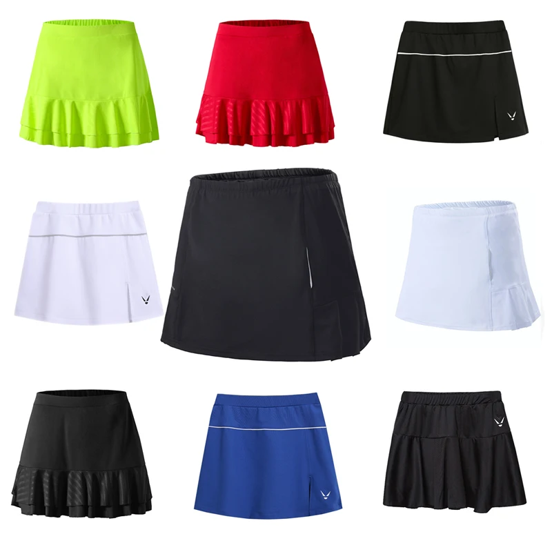 New Women's Tennis Skorts skirt Girl sport Skirts with Safety Shortsfemale Running Tennis SkirtsQuick Dry badminton skirt