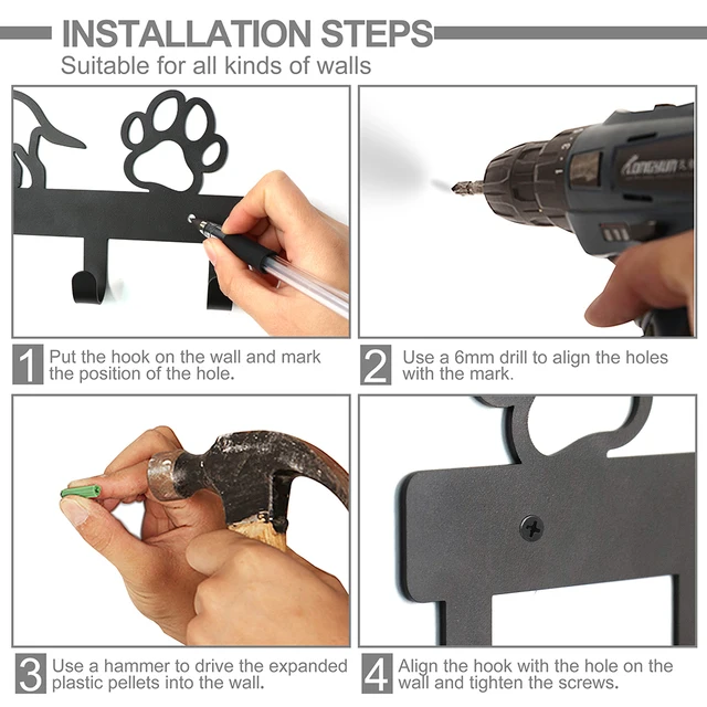 Perchas adhesivas gato escalando pared - TenVinilo