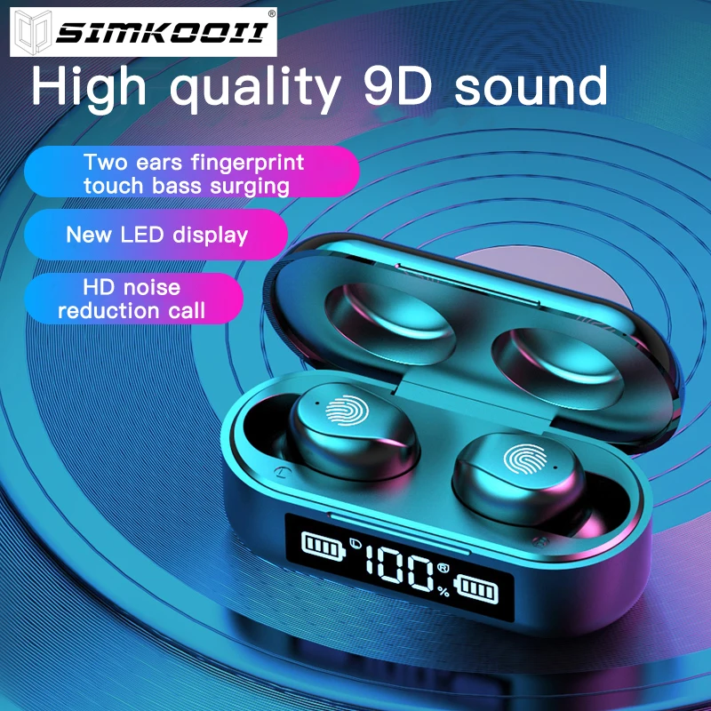 SIMKOOII F9 6 настоящие беспроводные наушники Bluetooth 5 0 в ухо TWS стерео Headets с умным