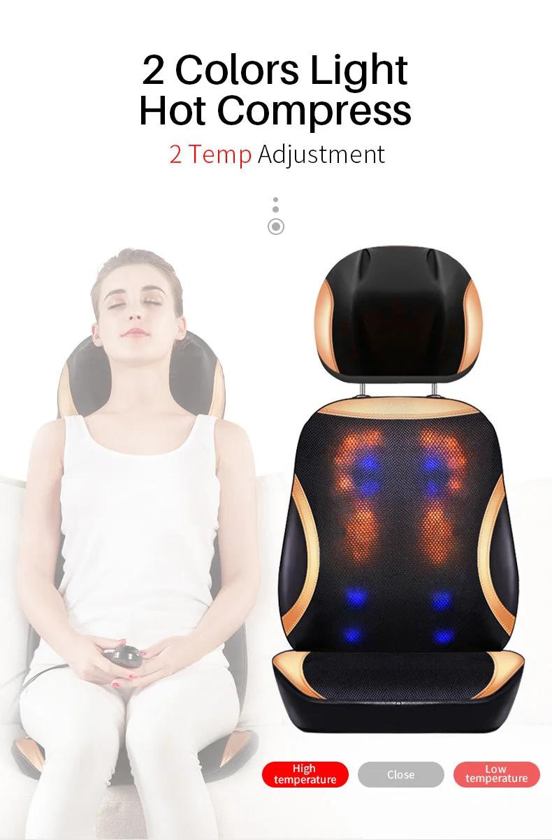 JinKaiRui Vibrating Electric Cervical Neck Back Body Cushion Massage Chair Massage Muscle Stimulator with Heating Device