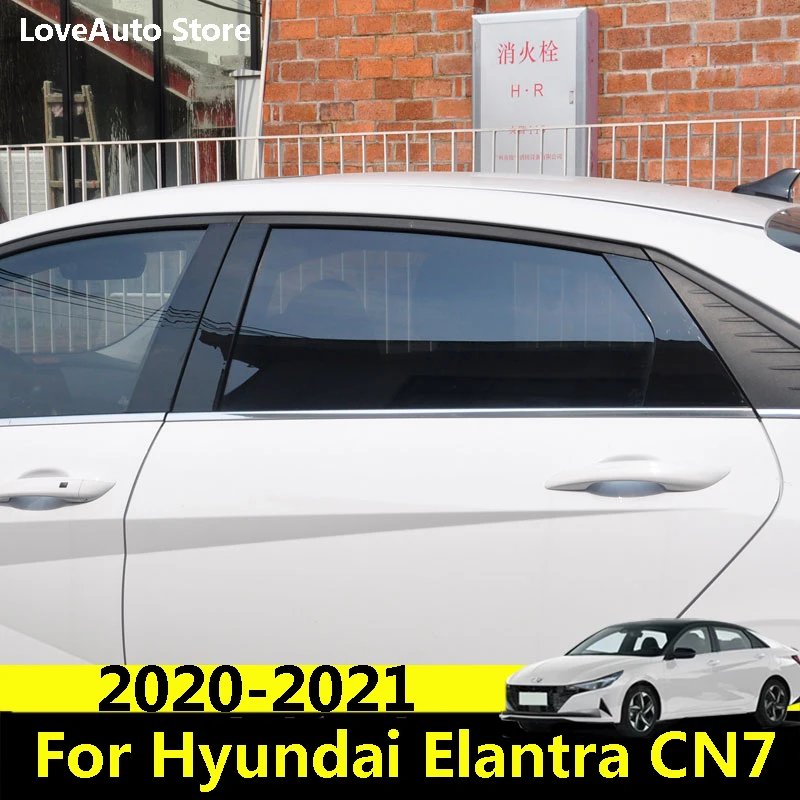 

For Hyundai Elantra CN7 2021 2022 Car Window Central Column B C Pillar Cover Trim Sticker Exterior Decorative Frame Accessories