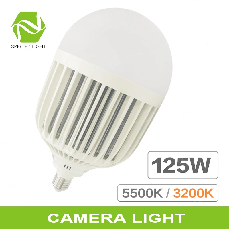 

High Brightness 125W 216pcs LED Bulbs 5500K/3200K E27 LED Light for Video Camera Studio Light Filling Long Lasting Low Decay