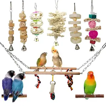

7pcs birds toys parrot toy primary color