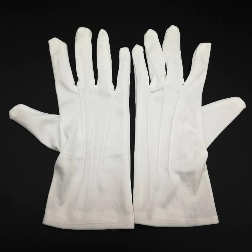 1 пара зимних солнцезащитных перчаток с УФ-защитой женские перчатки для вождения автомобиля супер-эластичные женские и мужские хлопковые белые смокинговые перчатки официальная форма - Цвет: white
