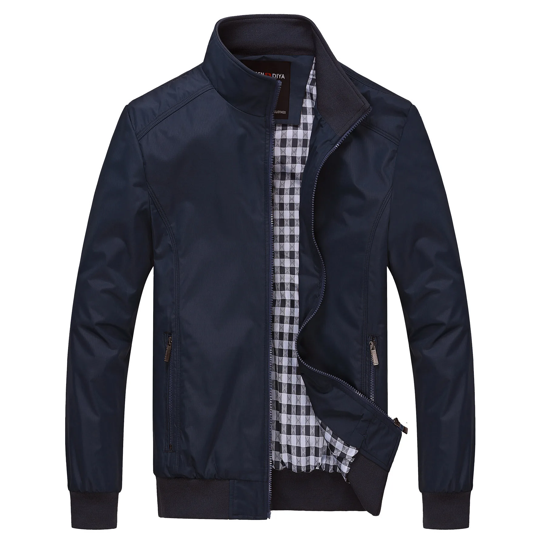 

Autumn MEN'S Jacket Stand Collar Plus-sized Menswear Coat New Style Men Solid Color Jacket