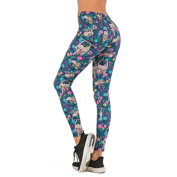 

Brands Women Fashion Legging Floral sloth Printing leggins Slim legins High Waist Leggings Woman Pants