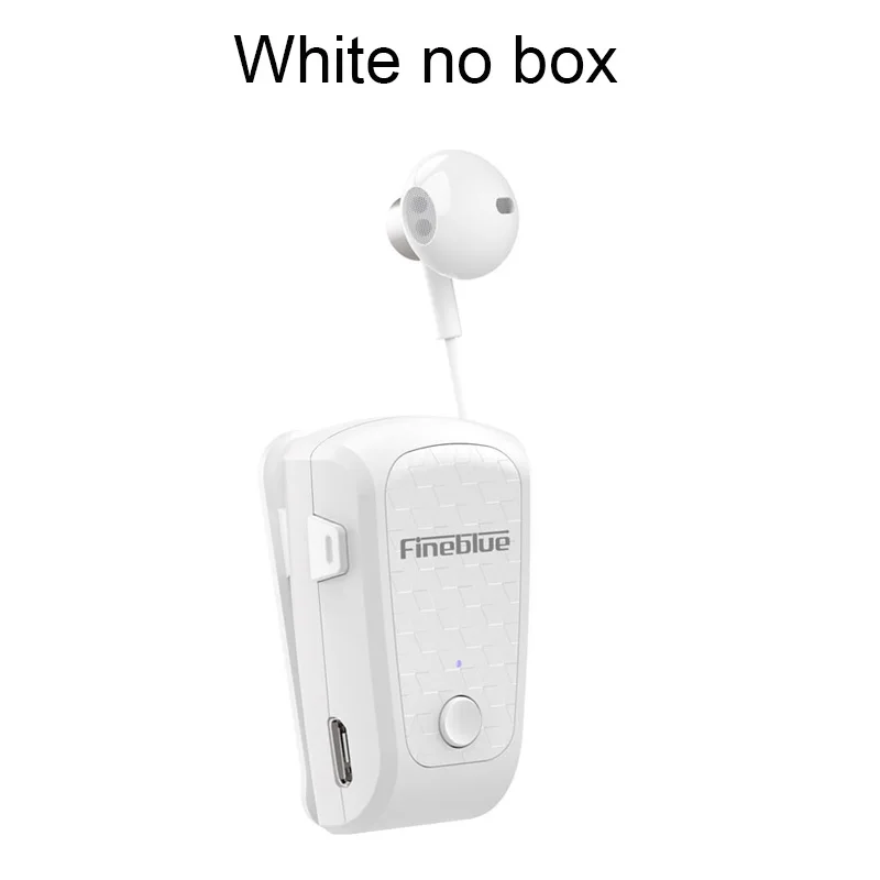 White no box FineBlue FQ10 pro выдвижные беспроводные Bluetooth наушники Handsfree портативная гарнитура стерео зажим для наушников 10 часов телефонный звонок - Цвет: White no box