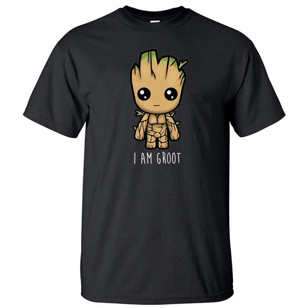 Мужская хлопковая футболка I Am Groot Повседневная с изображением стражи Галактики