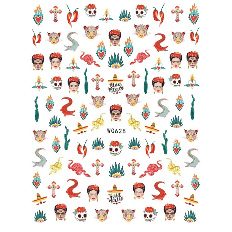 10PCS Brand Snake Sun Eagle Nail Art Sticker Color Eye of the World Nail Art Decoration Repair Decal Slider