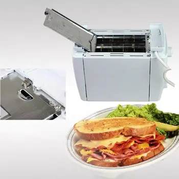 

Automatic 2 Slice Toaster 750W Electronic Auto-pop up Toaster Home Baking Bread Maker with Defrost and Reheat Function