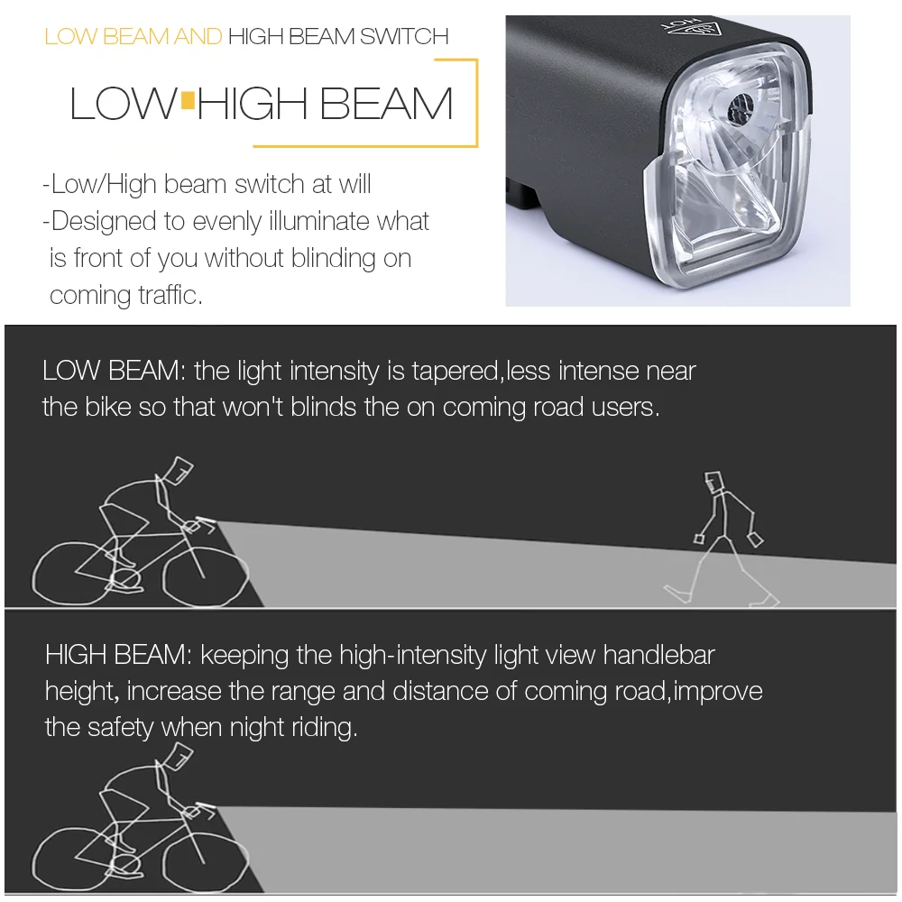 Giyo自転車ライト防雨usb充電式自転車ヘッドライト4800 mah mtb