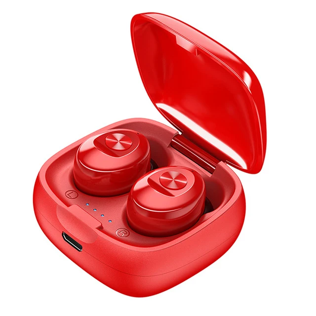 Binaural (Red) Bluetooth наушники XG12 TWS мини беспроводные наушники бинауральные звонки HiFI Bluetooth 5,0 шумоподавление наушники для Android Iphone - Цвет: Binaural (Red)