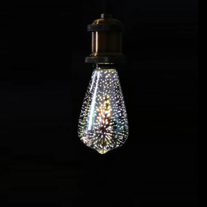JLAPRIRA Edison красочные 3D стеклянные пиротехнические светодиодные лампы для сосков St64 постоянный ток 85-265 в