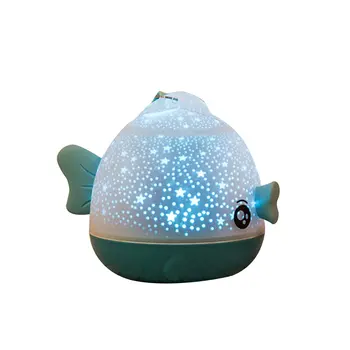 

Fish Starry Sky Night Light Wireless Remote Night Light 360-Degree Rotation 4 Patterns 3D Atmosphere Light Portable Light