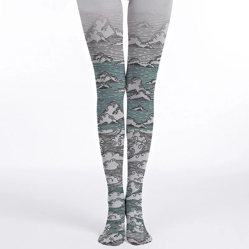 

Blue Sky And White Clouds Print Youth Girl Tight Dropship And Bulk