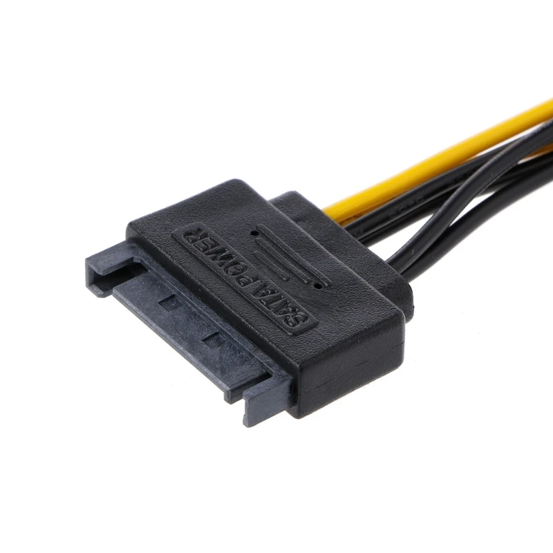 Одиночный 15Pin SATA штекер 8pin (6 + 2) PCI-E папа видео карта Кабель питания 20 см |