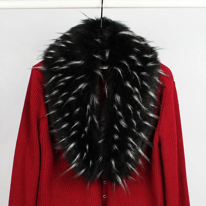 Faux Fox Fur Collar Fashion Fur Trim For Hood Winter Warm Furry Strips Fake Fur Collar Scarf For Down Coat Decor Shawl Scarves 2