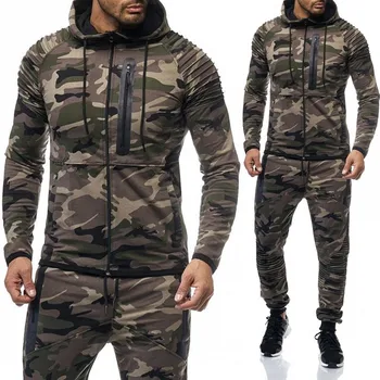 

ZOGAA Men's Camouflage Tracksuit Hoodies+Sweatpants 2 Piece Sports Suit Large Size Fashion Sportswear Suit Casual Tracksuit Men