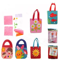 1Pc Handmade Non-woven Cloth Kid Create DIY Crafts Cartoon Handbags Pretend Educational Toy Girl Gift Colorful