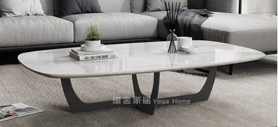 Nordic light luxury post modern marble countertop rectangular tea table simple small family living room tea table