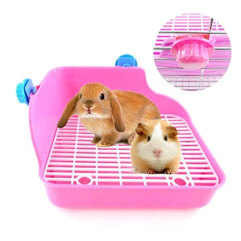 

Small Pet Toilet Pet Rabbit Chinchilla Dutch Pig Square Anti-Spray Urine Plastic Basin for Rabbit Chinchilla Guinea Pig Mole
